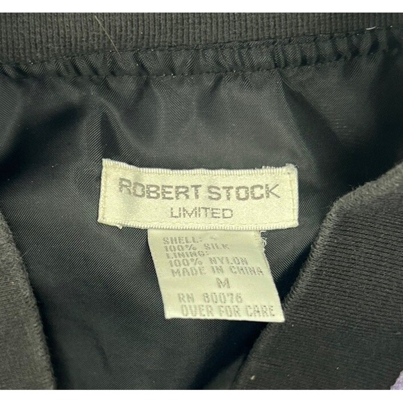 VTG Robert Stock Womens Multi Color 100% Silk Full Zip Jacket Size M - Picture 3 of 6